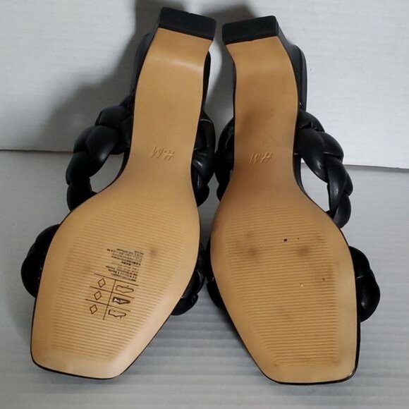 H & M HEELED Sandals Mules Braided Slip On HEELS Shoes PUMPS WOMEN'S WOMAN'S  6 - Picture 10 of 16